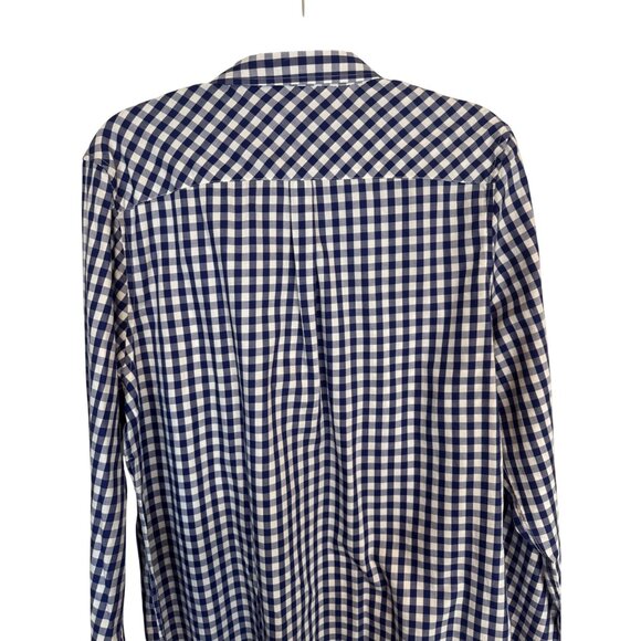 2/$30 NWOT Untuckit Women's 10 Blue & White Checkered Button-Down Shirt - Picture 10 of 14
